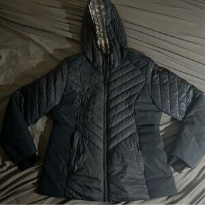 PAJAR black Women's Colette Hooded Down Jacket, Size XL Navy Blue